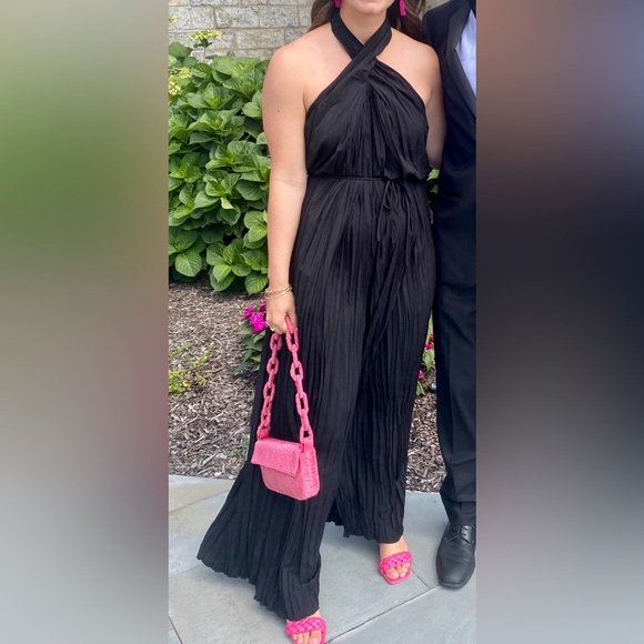 ASTR Damia Halter Wide Leg Jumpsuit - Black / S - Picture 2 of 2